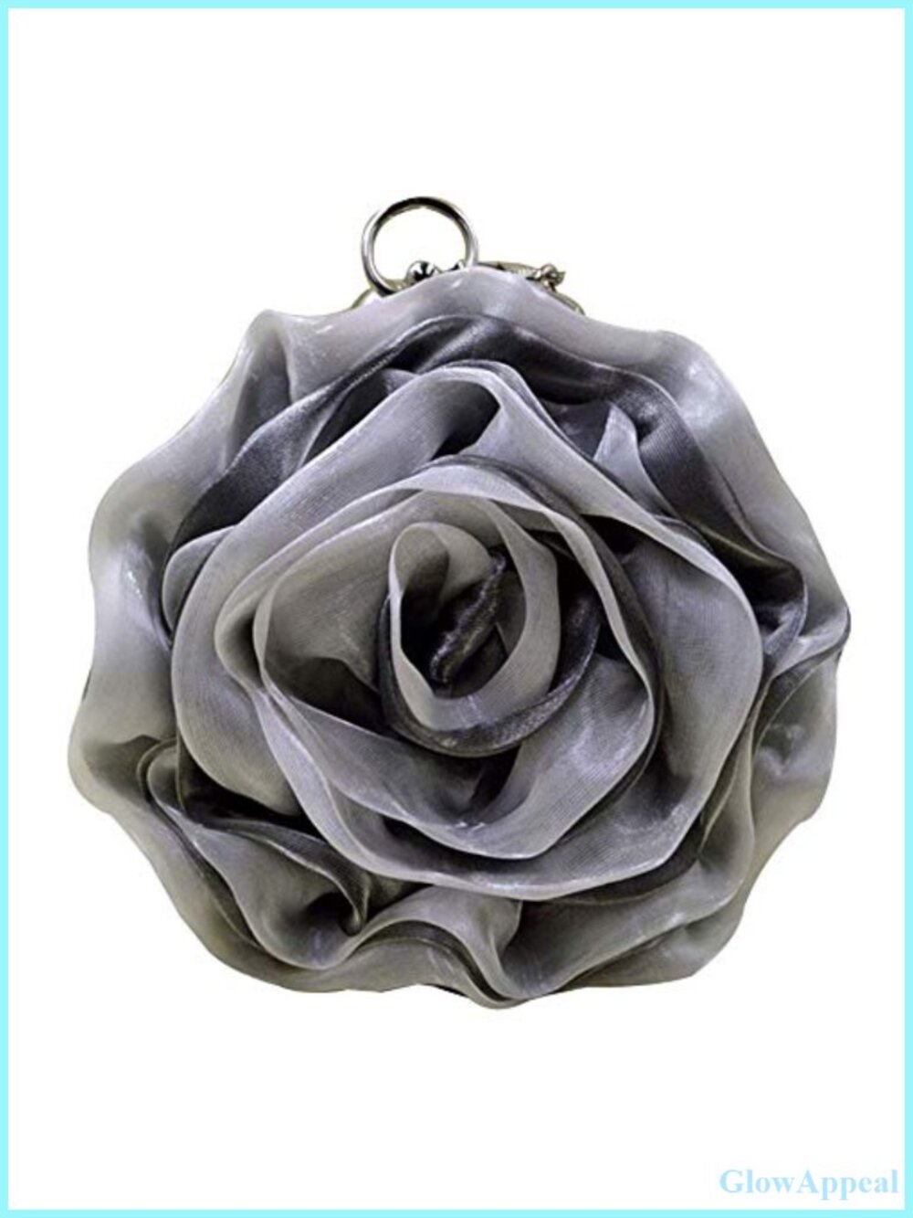 Rose Shaped Satin Clutch Wristlet Evening Bag Wedding Party Purse